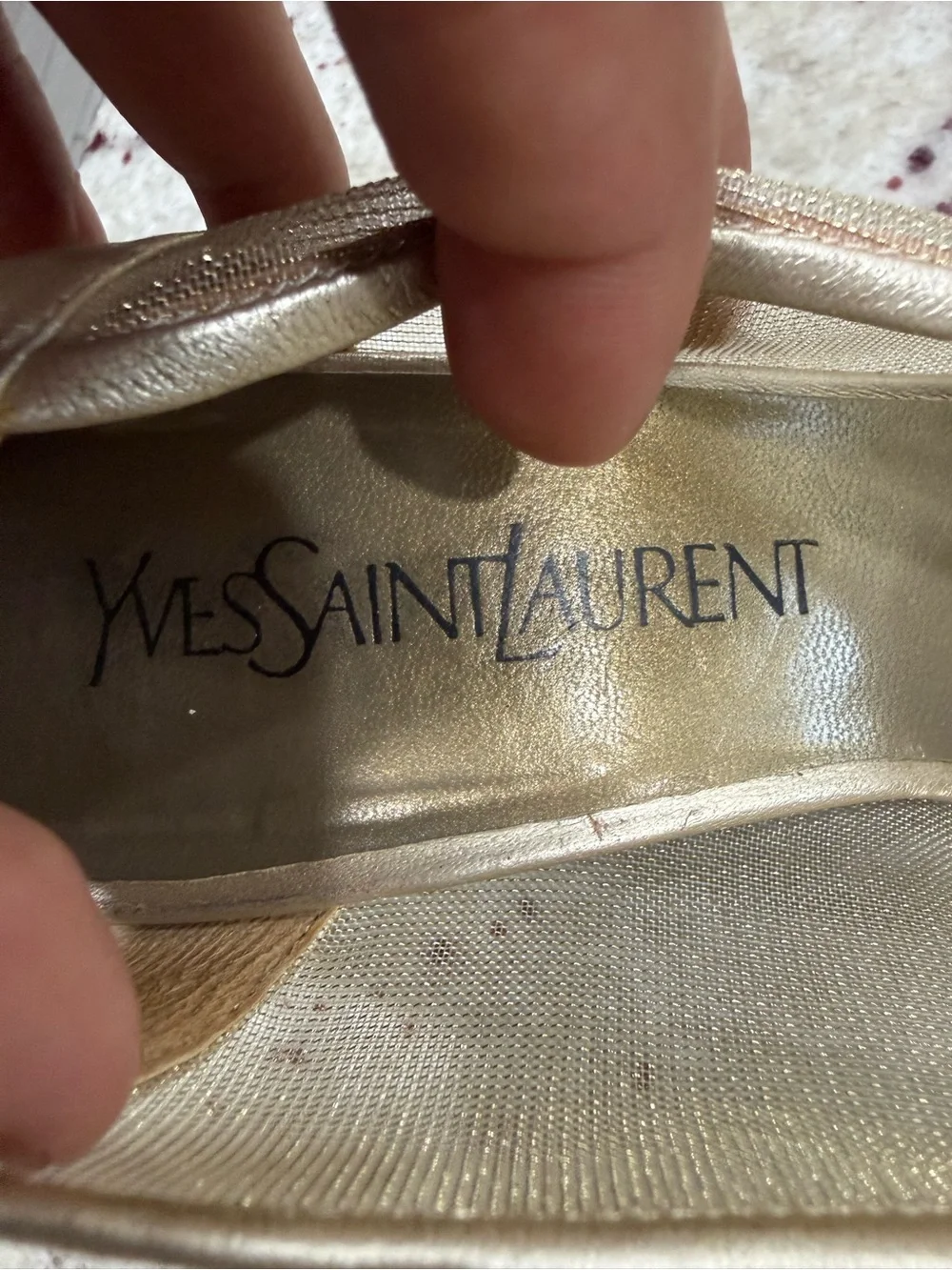 Vintage Saint Laurent Gold Heels Sz 6.5 - Picture 6 of 6